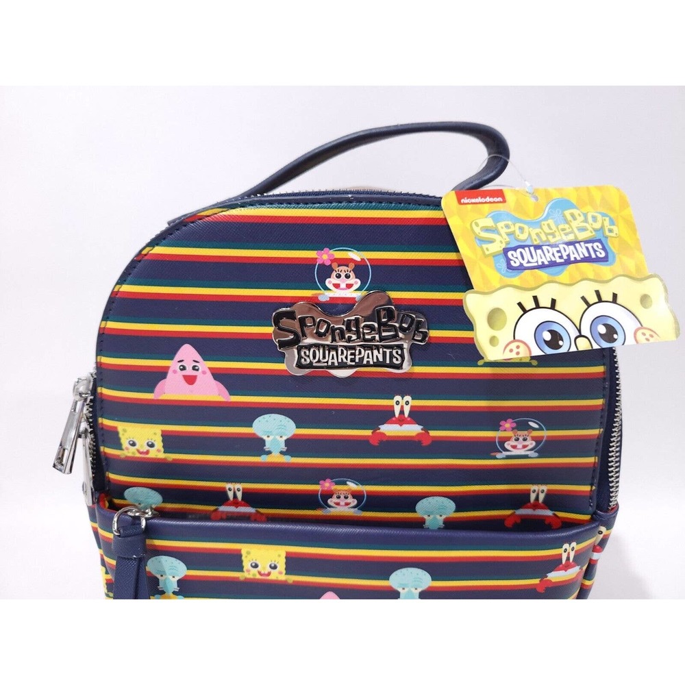 SpongeBob SquarePants Nickelodeon Chibi Striped Mini Backpack Loungefly Style - Picture 3 of 12